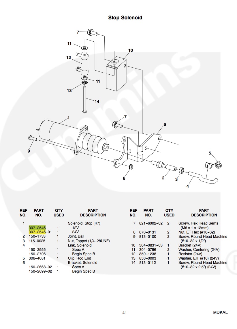  Onan 307 2546 Stop Solenoid 12 Volt Kubota D1105 for sale SXM Saint Martin Sint Maarten