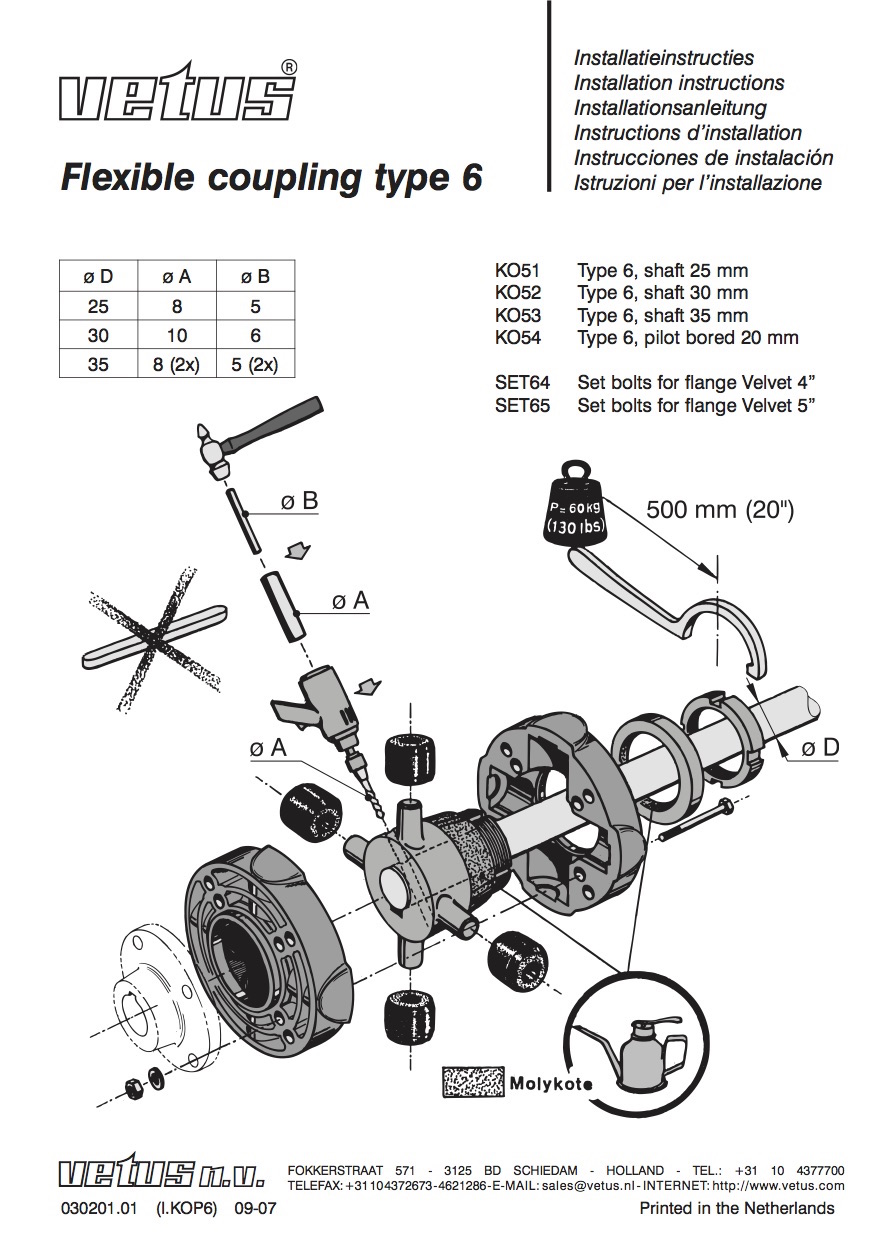  Amel Super Maramu Vetus type 6 Flexible coupling 